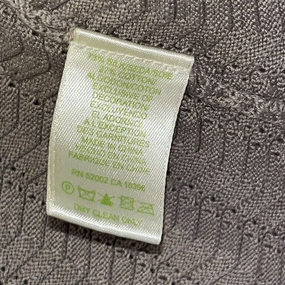 SIGRID OLSEN Cardigan Wmn Size S Silk Cotton Ribbed Embroidered Tie Front Beige - Picture 5 of 10